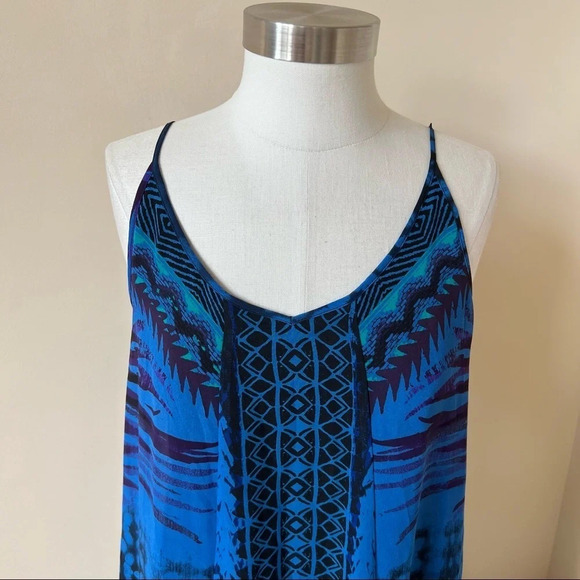 Express patterned strappy blue patterned maxi dress 5448 - Picture 7 of 11